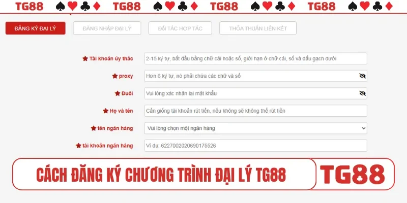 Cách đăng ký chương trình đại lý TG88