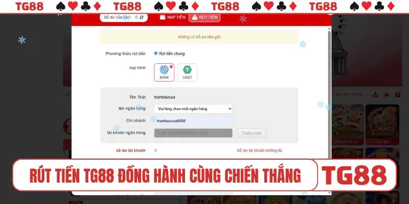 Rút tiền TG88 đồng hành cùng chiến thắng của mọi người